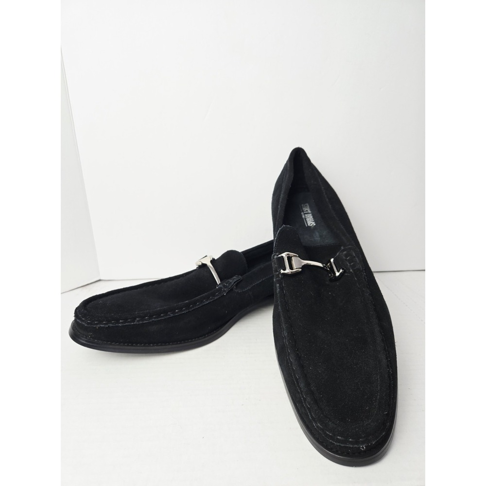 Men's Shoes‎ Stacy Adams Neville Suede Slip On Loafer Size 14M Black